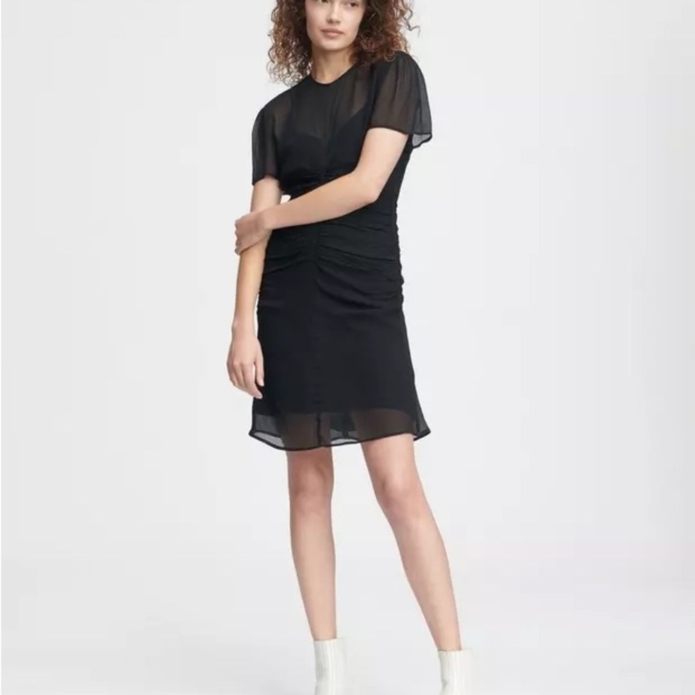 rag & bone Black Sheer Sleeve Dress